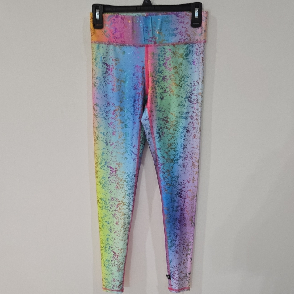 Terez Sz Small Rainbow Paint Splatter Leggings